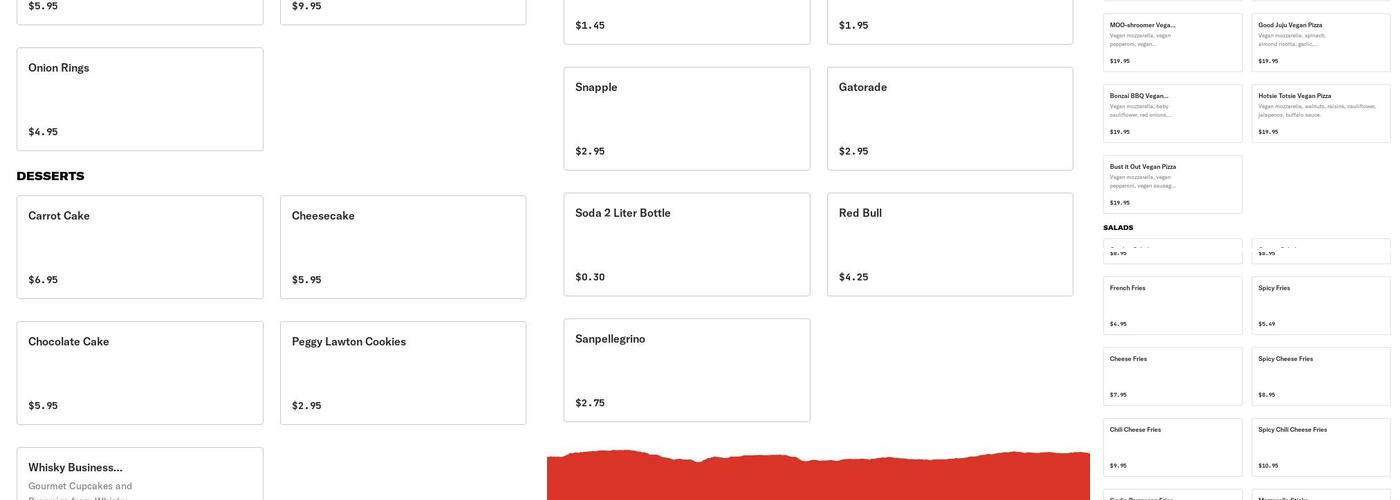 Checkers Pizza Menu