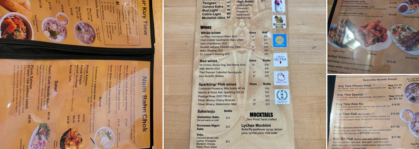 Simply Khmer noodle house & bar Menu