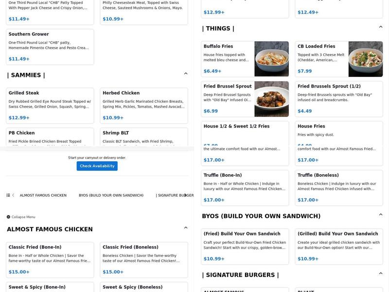 Almost Famous Chicken Windward Menu