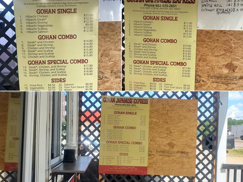 Gohan Menu