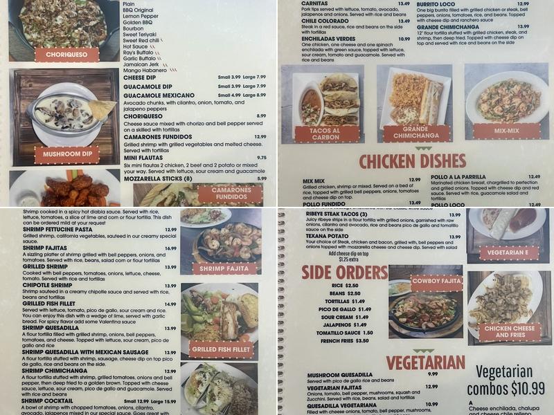 Mi Casa Menu