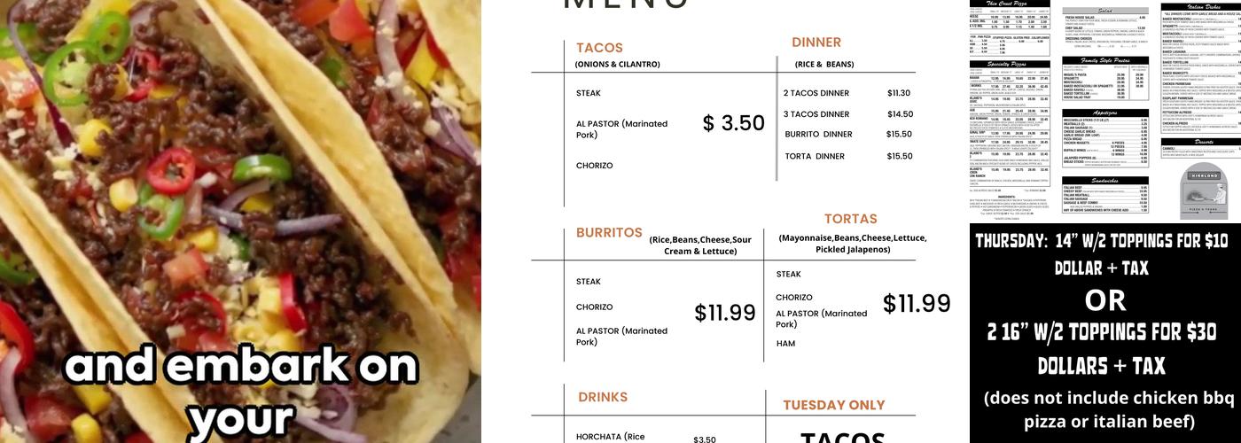 Kirkland Pizza & Tacos Place Menu
