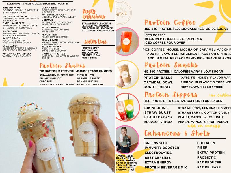 Thrive Nutrition Menu