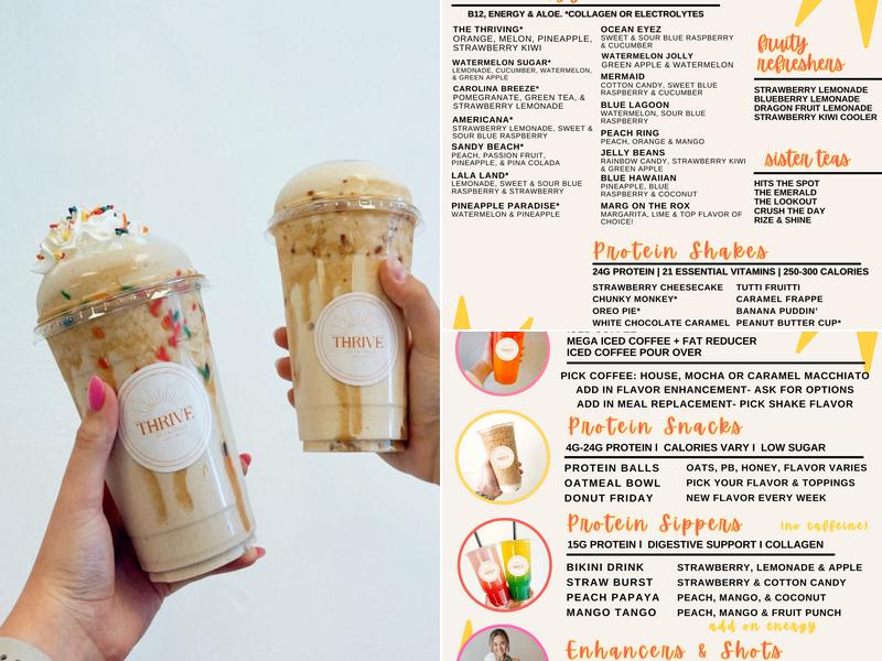 Thrive Nutrition Menu