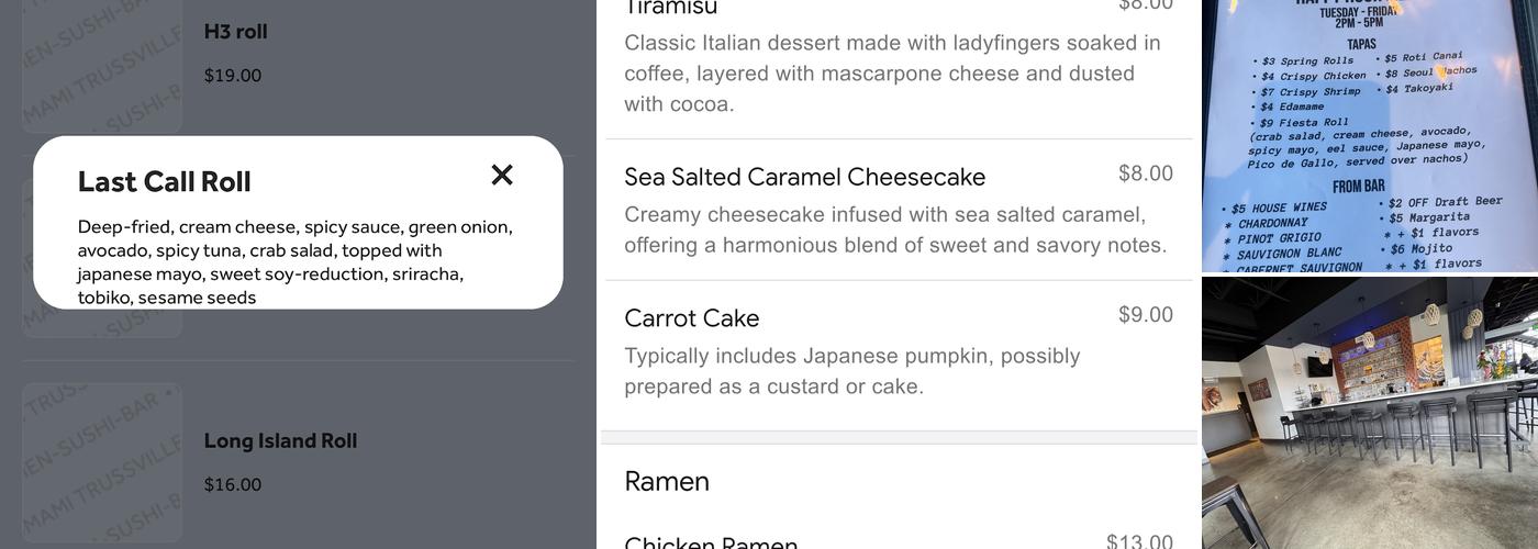 Umami Trussville Menu