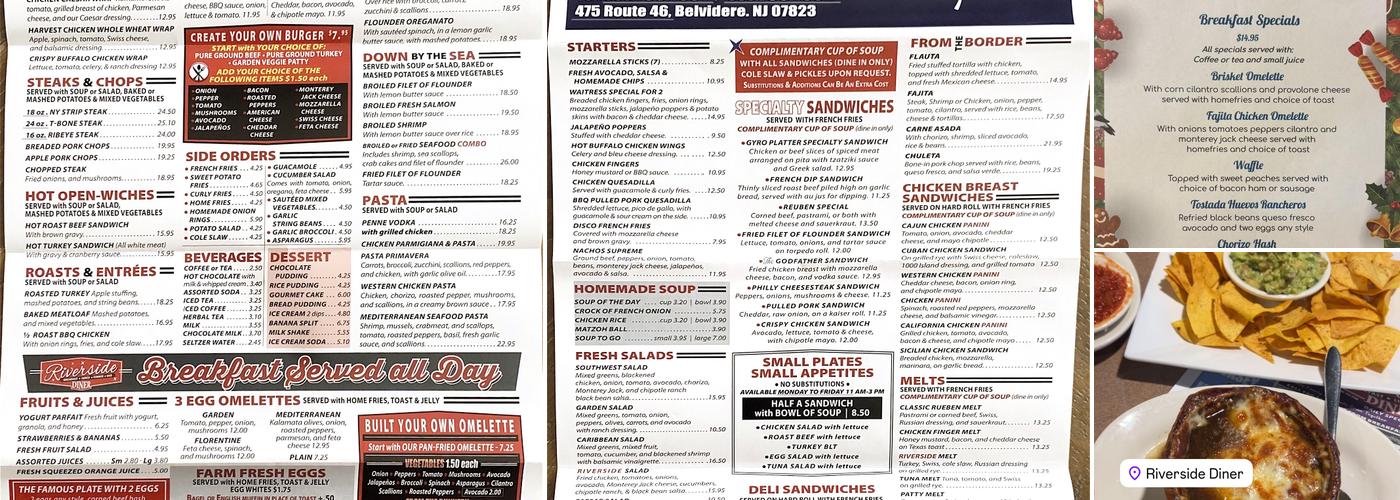 Riverside Diner Menu