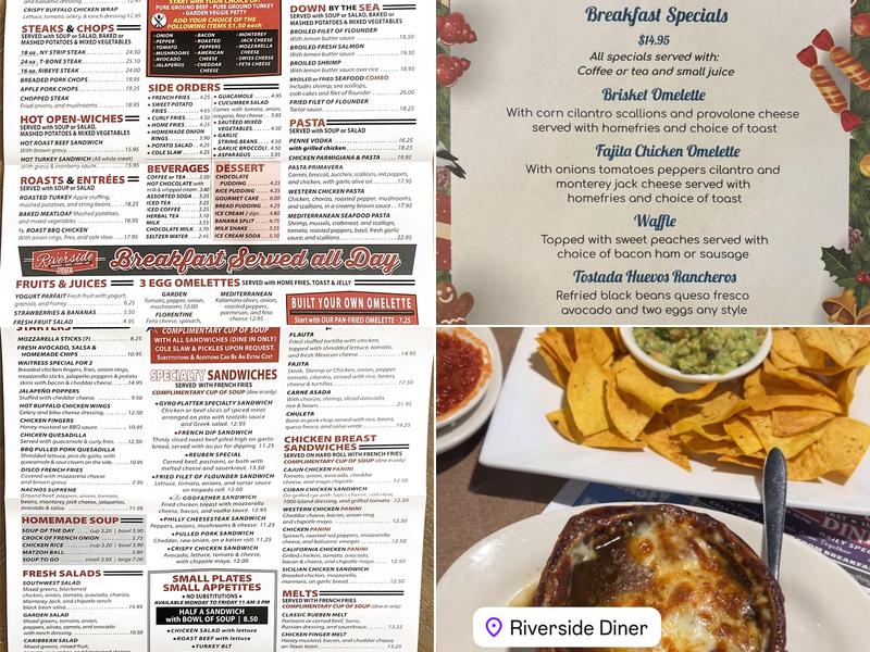 Riverside Diner Menu