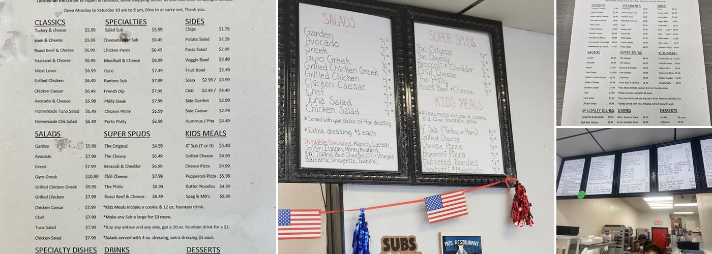 Subs & Mo! Menu