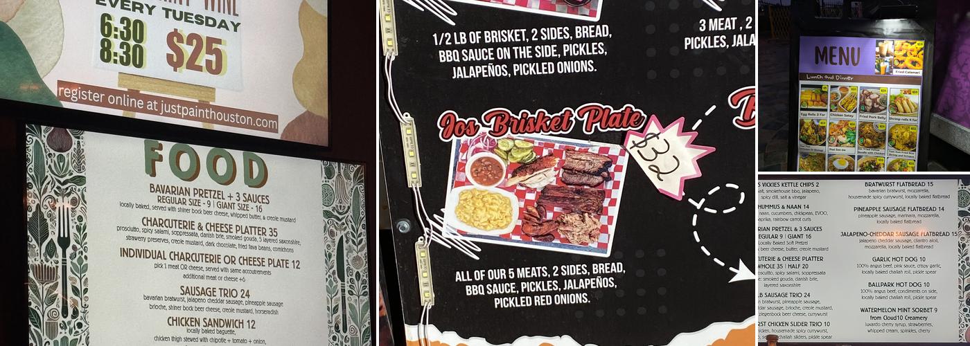 Katy Beer Garden Menu