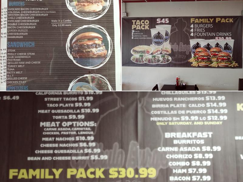 El Chulo Burgers Menu