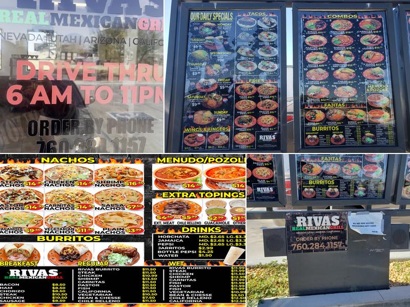 RIVAS Real Mexican Grill Menu