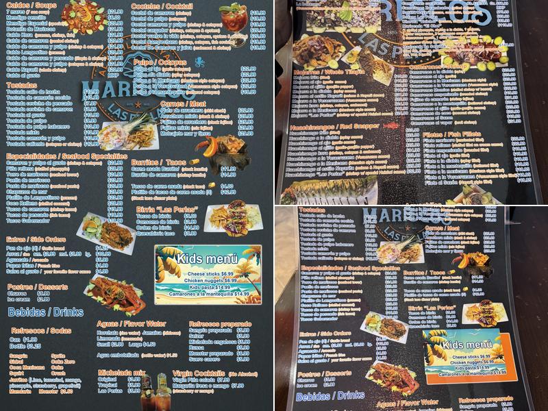 Mariscos Las Perlas Menu