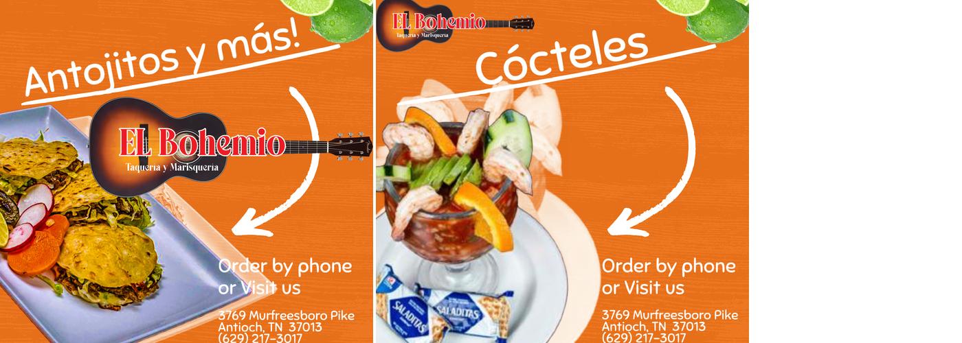 El Bohemio Birrieria, Taqueria y Marisquería Menu