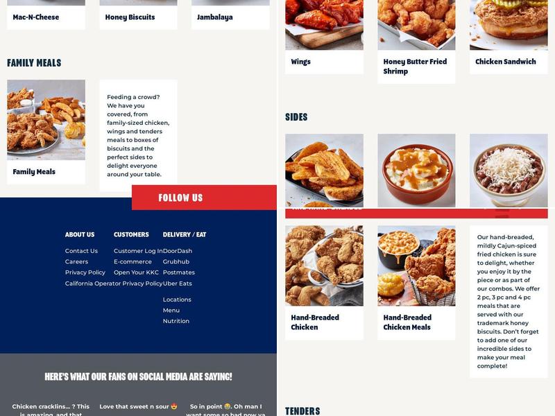 Krispy Krunchy Chicken Menu