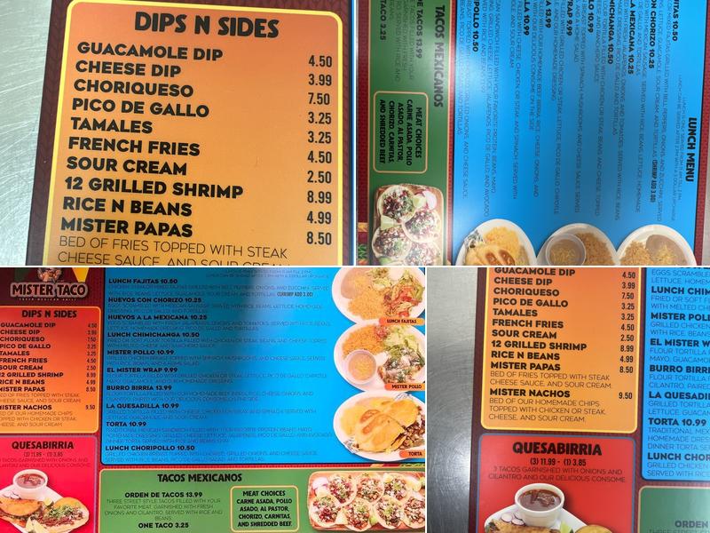 Mister Taco Menu