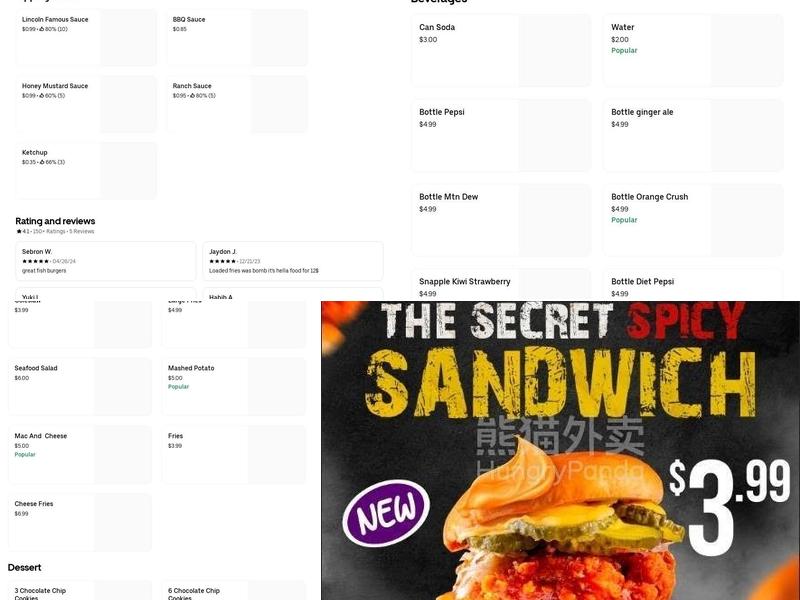 Lincoln Chicken & Burger Menu