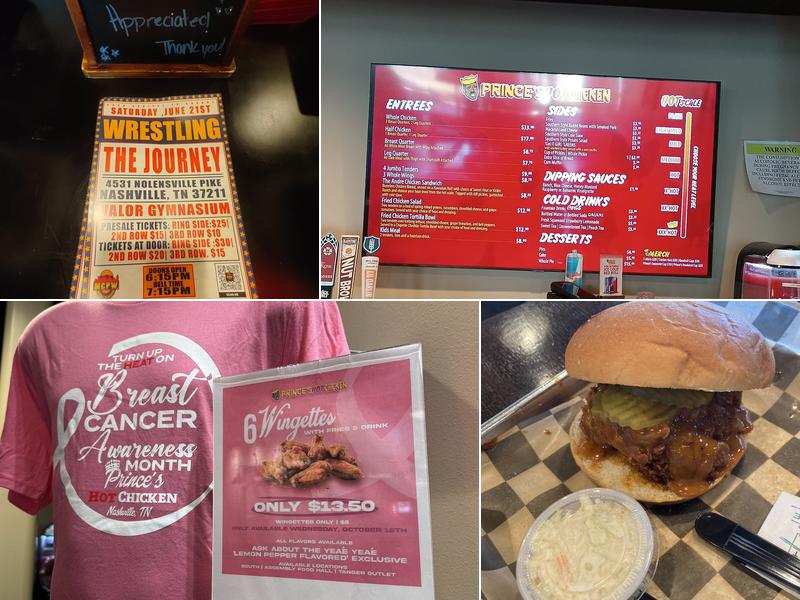 Prince’s Hot Chicken Menu