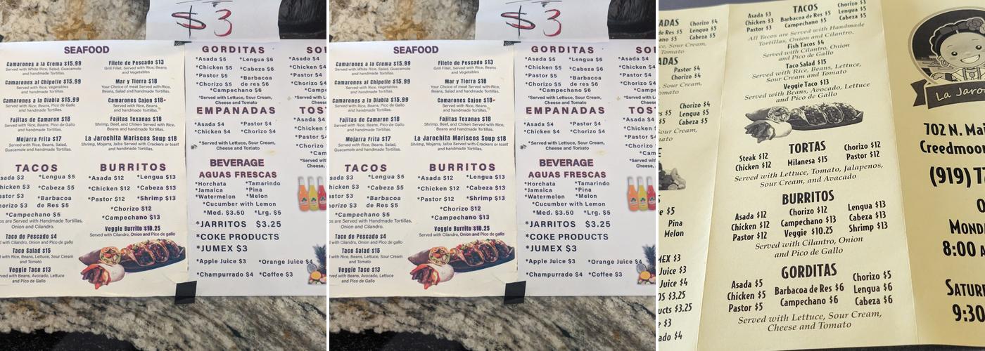 La Jarochita VC Menu