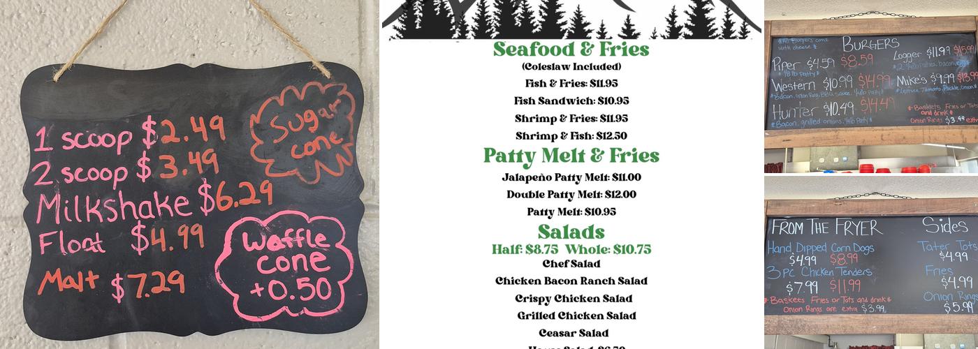 Colliding Rivers Drive-In Menu