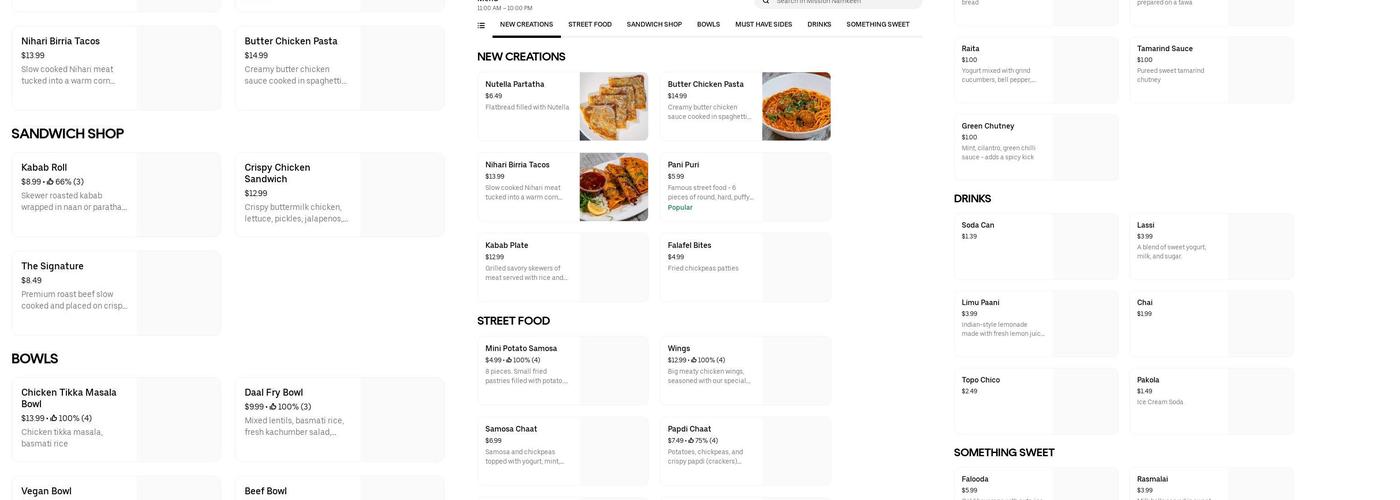 Mission Namkeen Menu