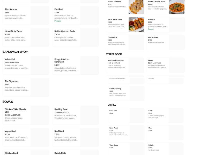 Mission Namkeen Menu