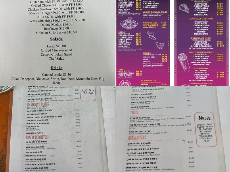 Taquería Fuentes estilo Jalisco Menu