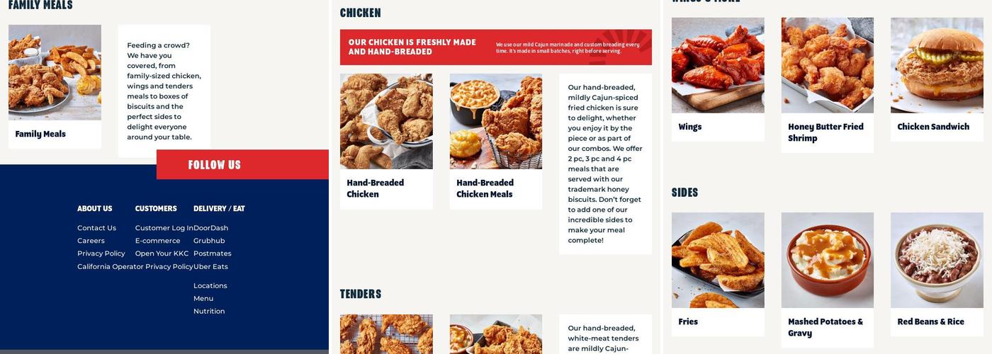 Krispy Krunchy Chicken Menu