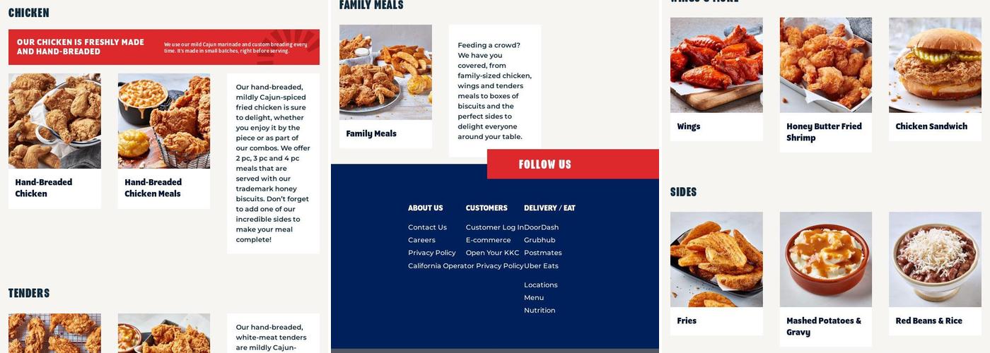 Krispy Krunchy Chicken Menu