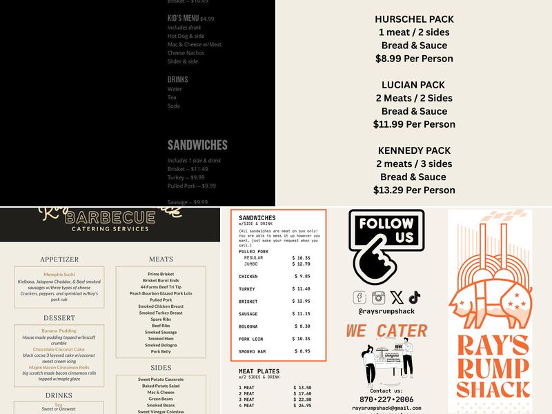 Ray’s Rump Shack Menu