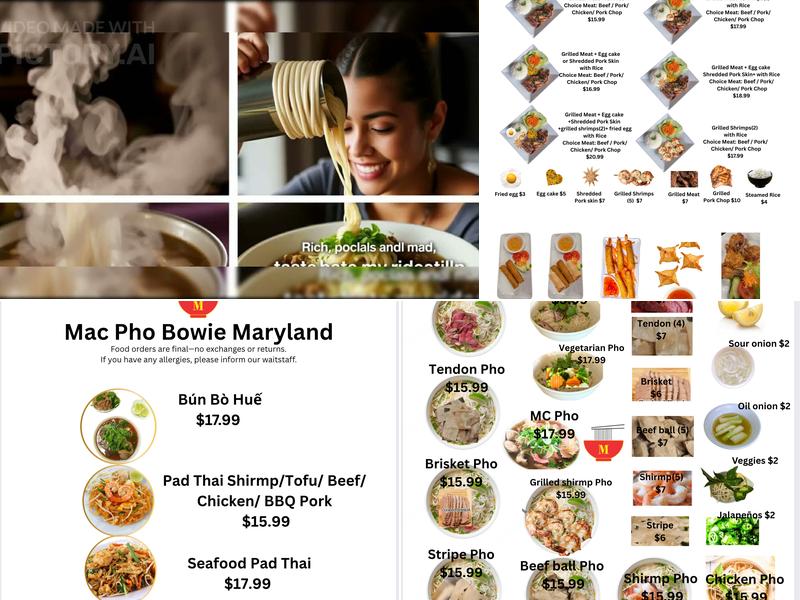 MAC PHO Menu