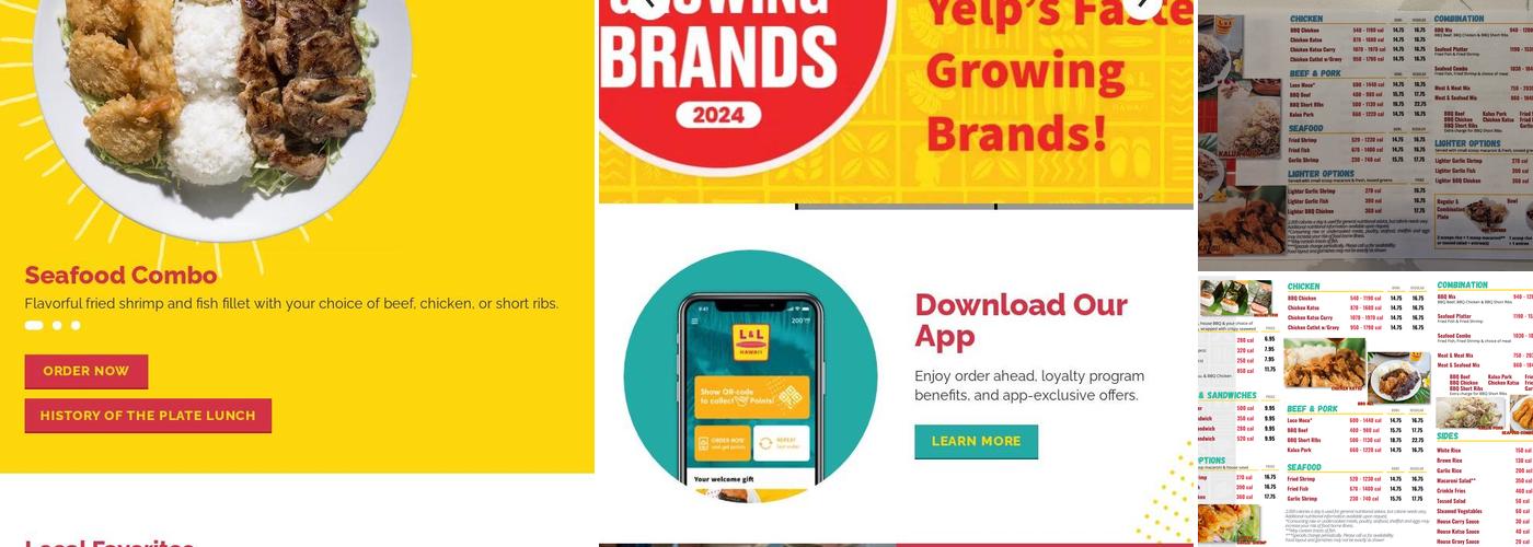 L&L Hawaiian Barbecue Menu