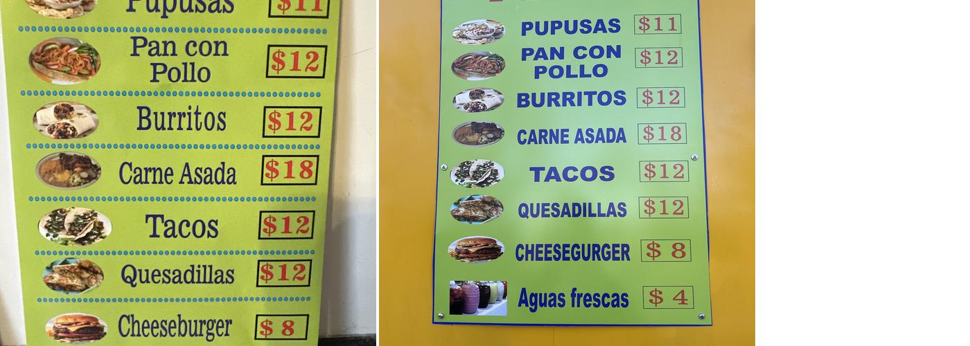 Pupusa Express El Buen Sabor (Food Truck) Menu