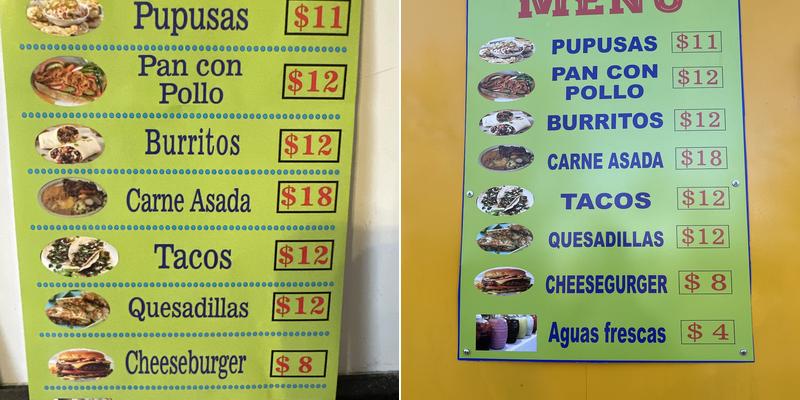 Pupusa Express El Buen Sabor (Food Truck) Menu
