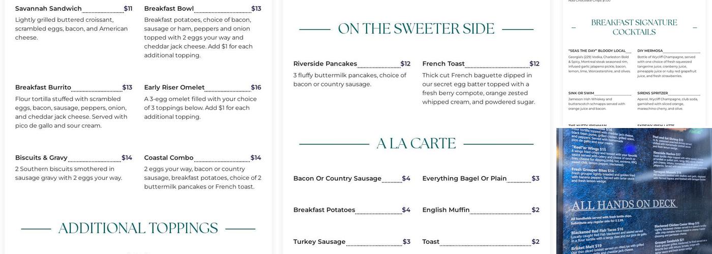 Broken Keel Menu