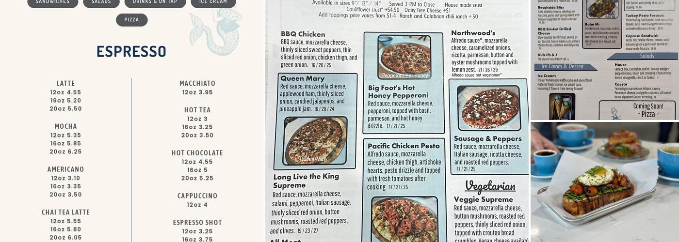 SeaFront Baking Company Menu