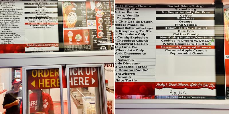 Bruster's Real Ice Cream Menu