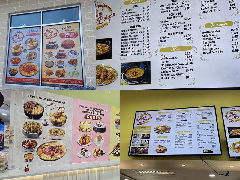 Biryani & Bakers Menu