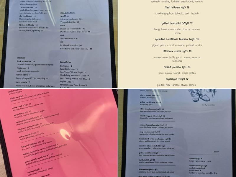 fancy's Menu