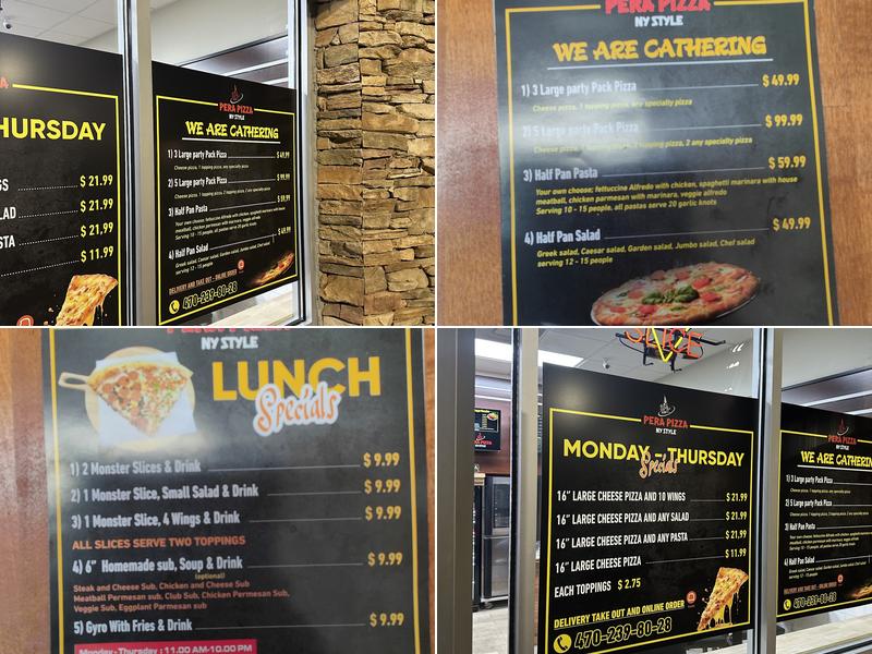 Pera Pizza NY Style Menu