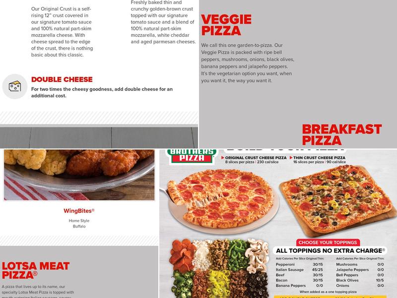 Hunt Brothers Pizza Menu