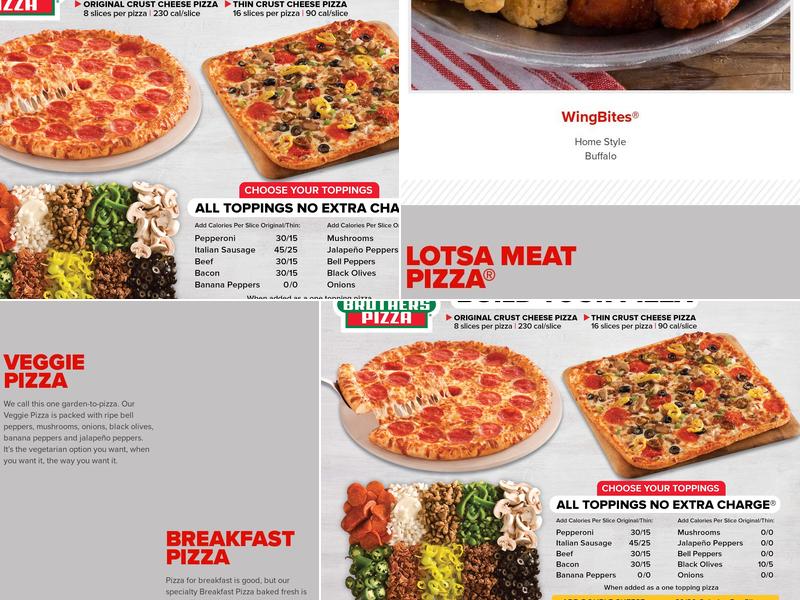 Hunt Brothers Pizza Menu