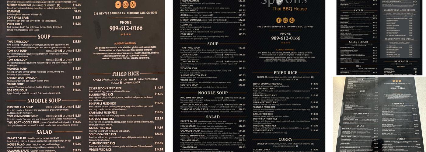 Silver Spoons Thai BBQ House Menu