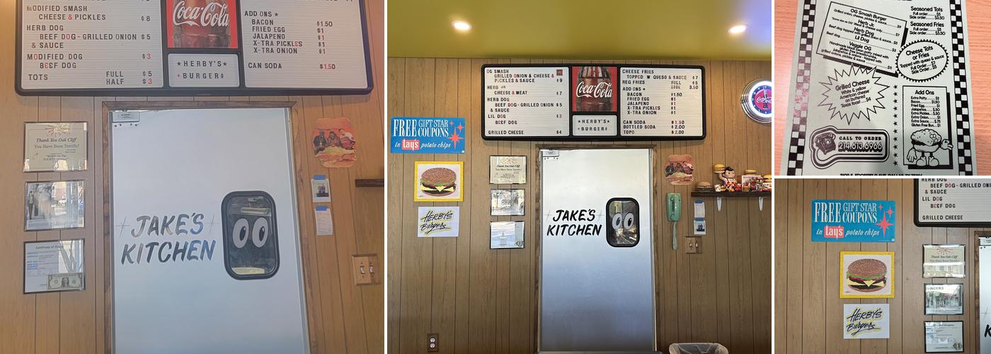 Herby's Burgers Menu