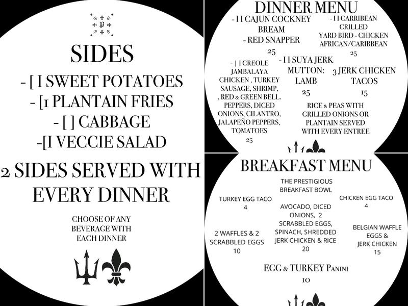 Prestigious Menu