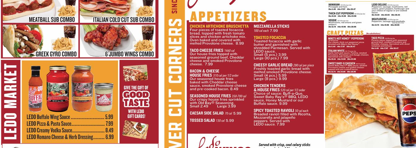 Ledo Pizza Menu