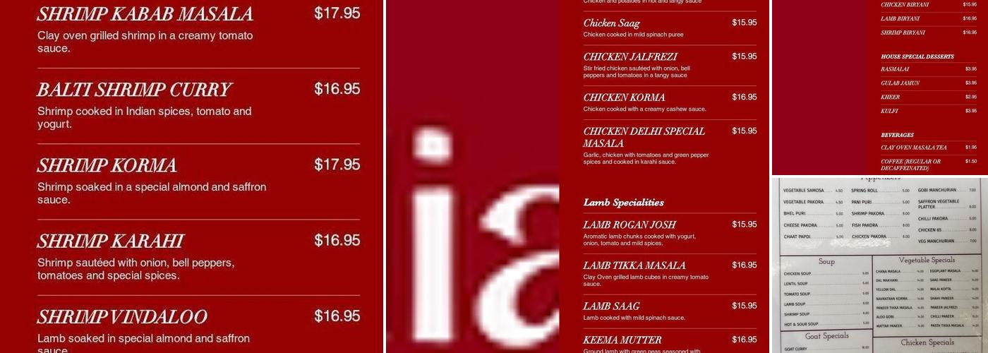 Raj Saffron House Menu