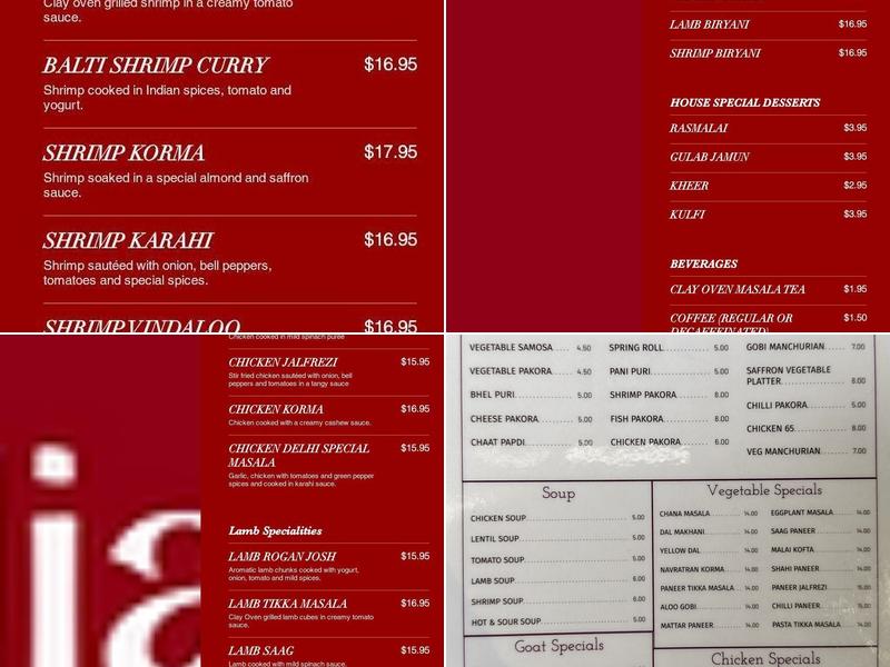 Raj Saffron House Menu