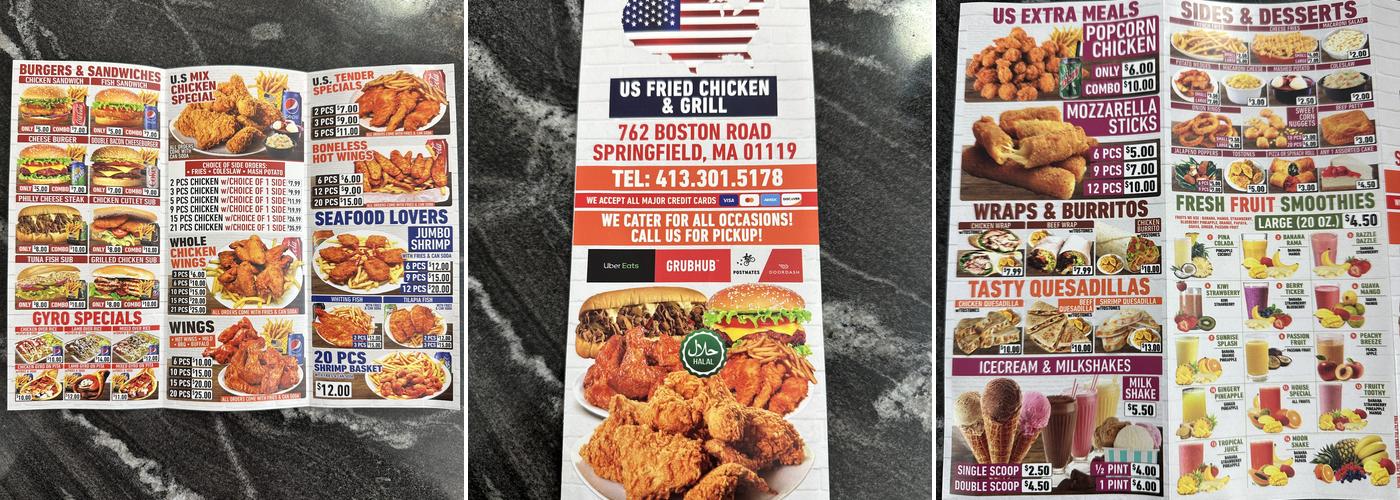 U.S Fried Chicken and Grill HALAL Menu
