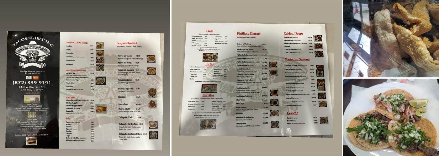 TACOS EL JEFE Menu