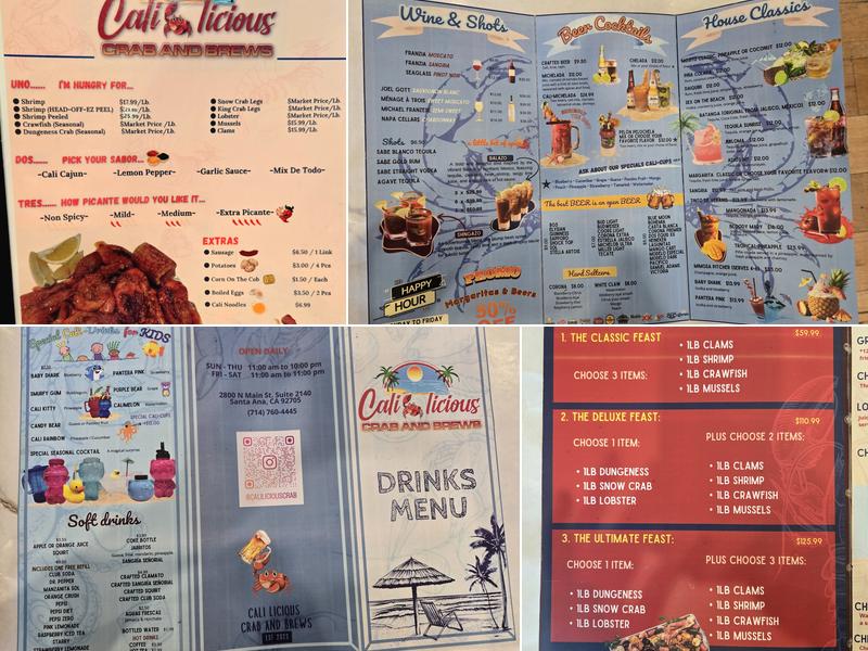 Cali Licious Crab and Brews Menu